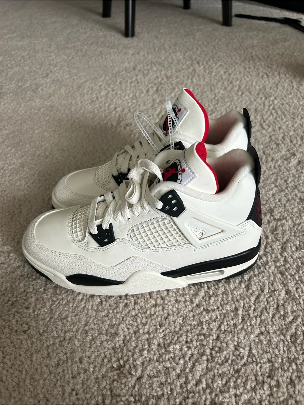 Jordan Kids White and Black Retro Style Sneakers with Red Jumpman